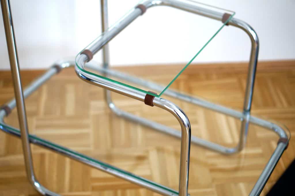 Bauhaus Etagere von Emile Guillot aus verchromten Stahlrohren (4)